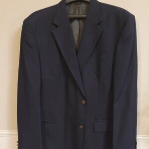 Oscar de la Renta 100% Wool Navy Smart Blazer 46R